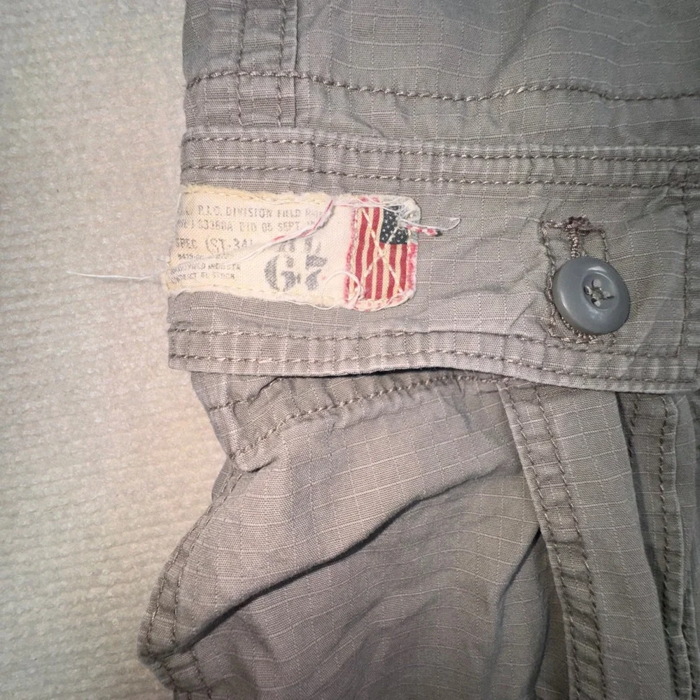 Polo Jeans Co Cargo Shorts Mens 42 Grey Ripstop Cotton Relaxed Fit Utility